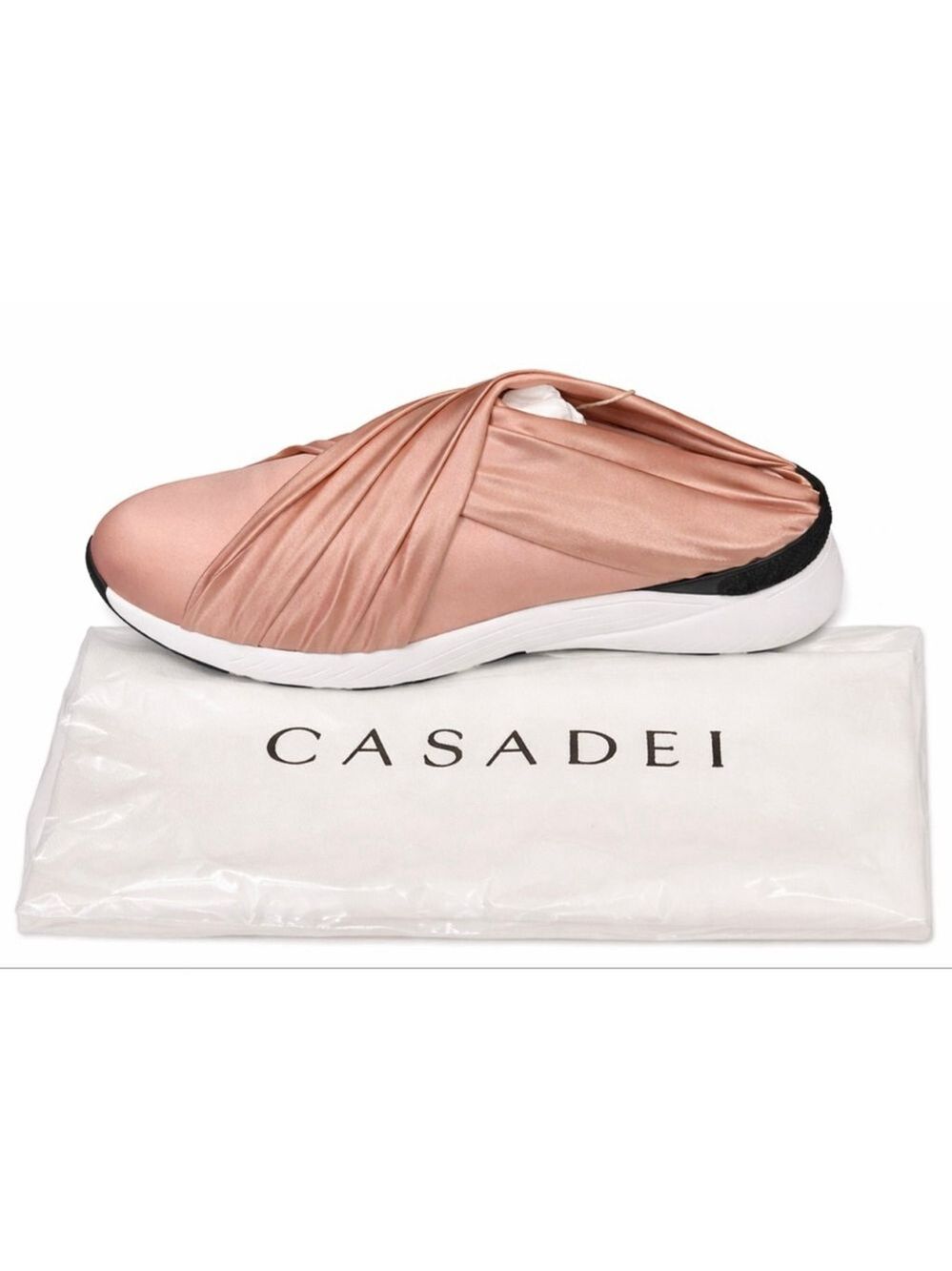 Women's CASADEI Rose Gold/Pink White Slip-On Sneakers 5